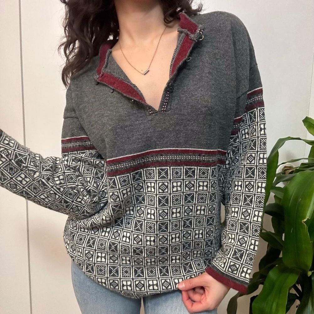 Grunge Granny Wool Blend Sweater, Size Medium - Picture 4 of 8